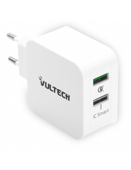 30W Caricatore 2xUSB A da 6.0A Bianco