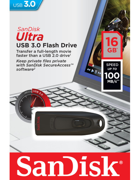 16GB Ultra USB tipo A 3.2 Gen 1 (3.1 Gen 1) Nero