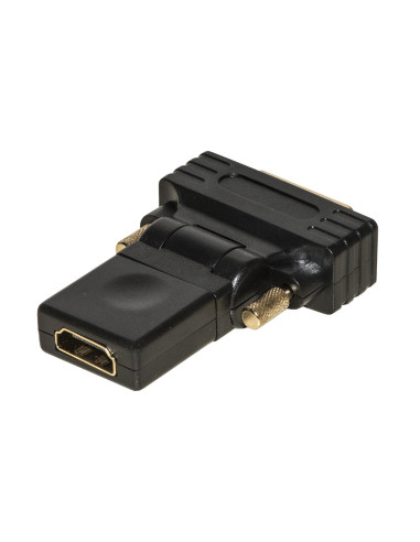 DVI (24+1) maschio - HDMI femmina, inclinabile e routabile, Nero