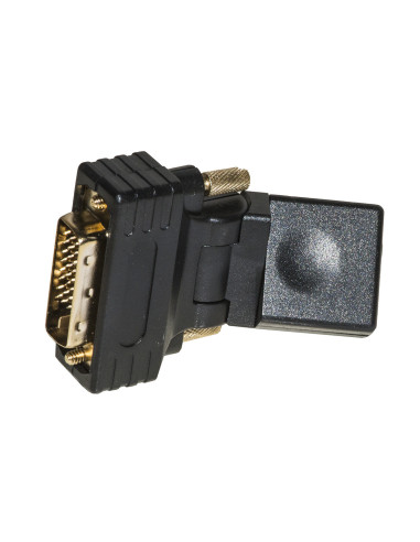 DVI (24+1) maschio - HDMI femmina, inclinabile e routabile, Nero