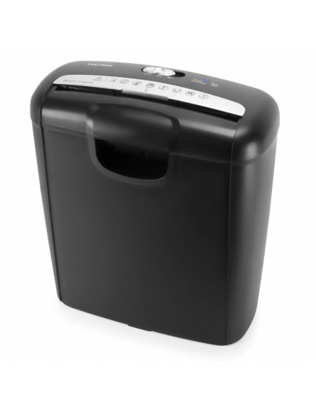 Distruggi Documenti con Taglio a Striscia 6Fogli, Cestino 10Lt, Black