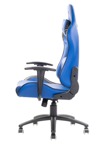 PLAYCOM PM20 Gaming Chair PVC Doppio Cuscino Schienale Reclinabile Blue/Black