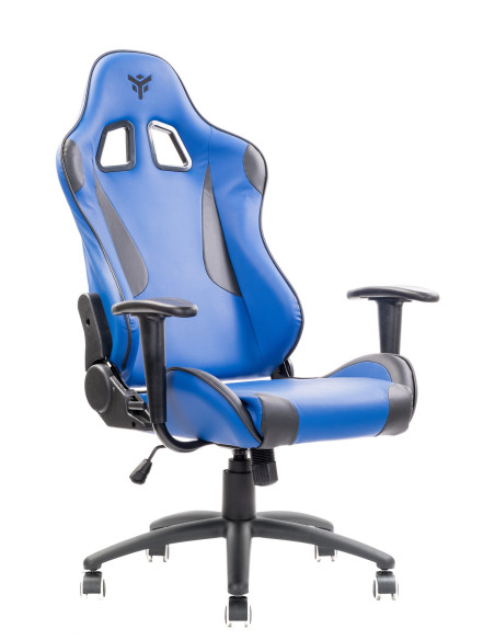PLAYCOM PM20 Gaming Chair PVC Doppio Cuscino Schienale Reclinabile Blue/Black