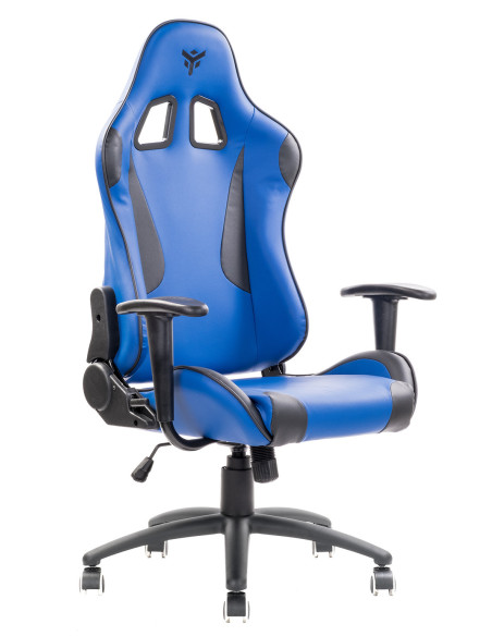 PLAYCOM PM20 Gaming Chair PVC Doppio Cuscino Schienale Reclinabile Blue/Black