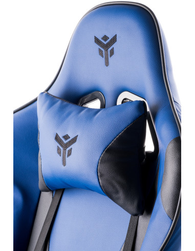 PLAYCOM PM20 Gaming Chair PVC Doppio Cuscino Schienale Reclinabile Blue/Black