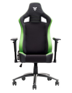 SCOUT PM30 Gaming Chair PVC e Tessuto Black/Green con Poggiatesta, Cuscino Lombare, braccioli 4D 2