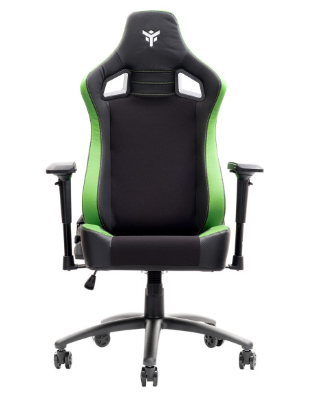 SCOUT PM30 Gaming Chair PVC e Tessuto Black/Green con Poggiatesta, Cuscino Lombare, braccioli 4D
