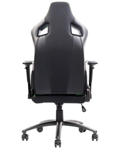 SCOUT PM30 Gaming Chair PVC e Tessuto Black/Green con Poggiatesta, Cuscino Lombare, braccioli 4D