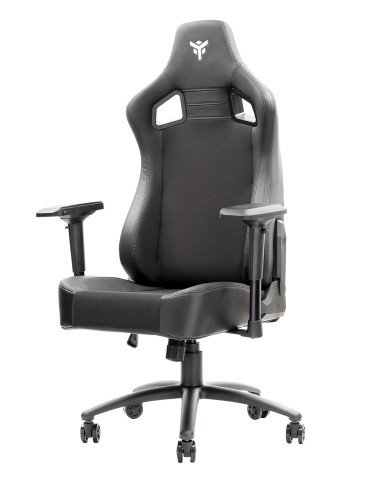 SCOUT PM30 Gaming Chair PVC e Tessuto Black/White con Poggiatesta, Cuscino  Lombare, braccioli 4D