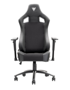 SCOUT PM30 Gaming Chair PVC e Tessuto Black/White con Poggiatesta, Cuscino Lombare, braccioli 4D 2