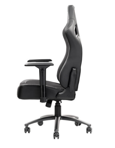 SCOUT PM30 Gaming Chair PVC e Tessuto Black/White con Poggiatesta, Cuscino Lombare, braccioli 4D SCOUT PM30 Gaming Chair PVC e Tessuto Black/White con Poggiatesta, Cuscino Lombare, braccioli 4D