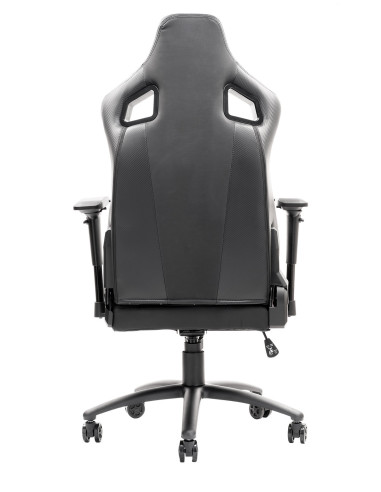 SCOUT PM30 Gaming Chair PVC e Tessuto Black/White con Poggiatesta, Cuscino Lombare, braccioli 4D