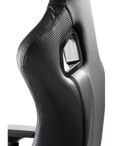 SCOUT PM30 Gaming Chair PVC e Tessuto Black/White con Poggiatesta, Cuscino Lombare, braccioli 4D