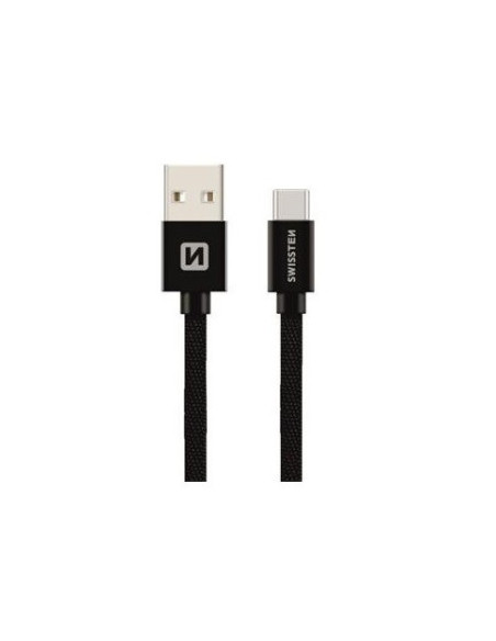 0,2mt Cavo Dati Textile USB / USB-C Nero 0,2mt Cavo Dati Textile USB / USB-C Nero