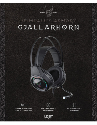 GJALLARHORN Headset Wired Head-band Black