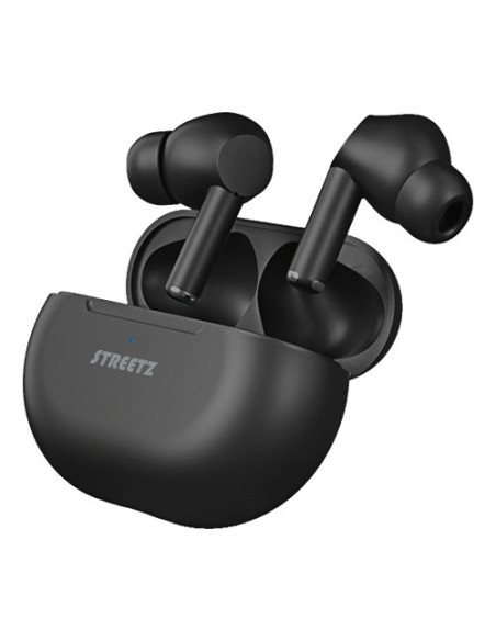 Cuffie In Ear Bluetooth Stereo Nero headset con microfono, Custodia di ricarica, regolazione del volume