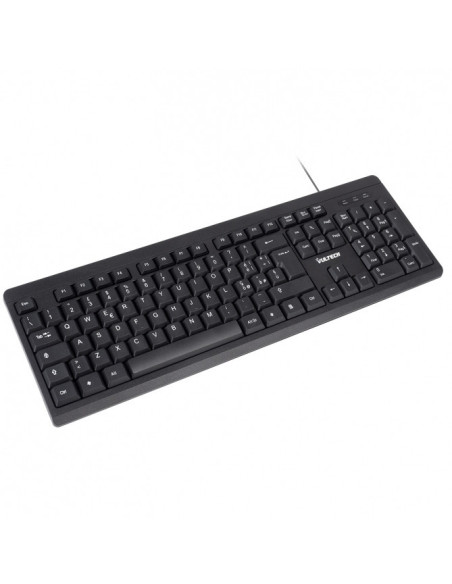 Tastiera USB 2.0 con filo, Full-size (100%), USB, QWERTY, Nero
