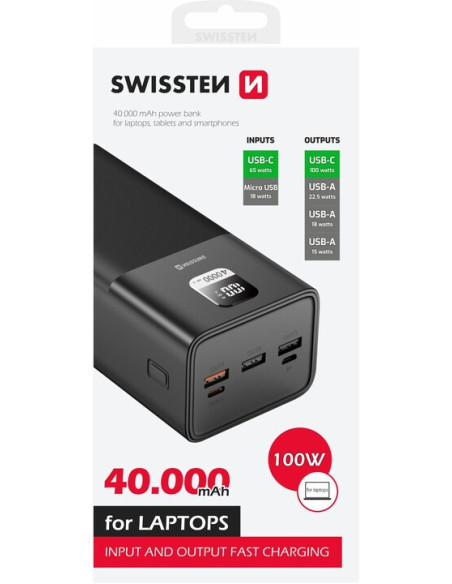 40.000mAh Power Line Power Bank 100W 3x USB-A, USB-C 40.000mAh Power Line Power Bank 100W 3x USB-A, USB-C