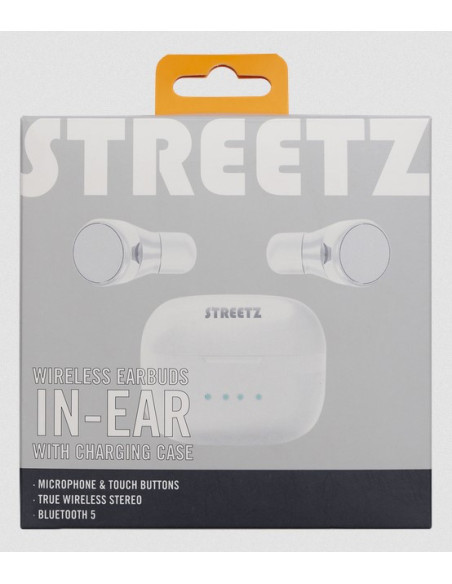 True Wireless Stay-In-Ear, Duak Earbuds, Charge Case, White