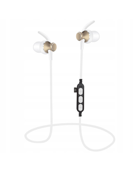 Earphones In-Ear Bluetooth V4.2 con microSD e Microfono White/Gold Earphones In-Ear Bluetooth V4.2 con microSD e Microfono White/Gold