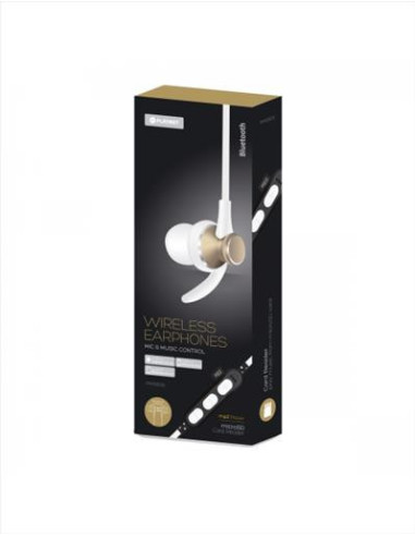 Earphones In-Ear Bluetooth V4.2 con microSD e Microfono White/Gold