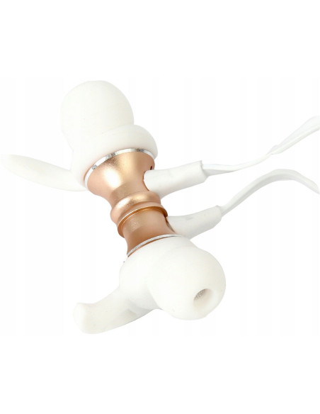 Earphones In-Ear Bluetooth V4.2 con microSD e Microfono White/Gold Earphones In-Ear Bluetooth V4.2 con microSD e Microfono White/Gold