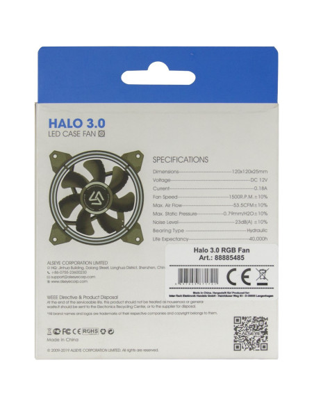 Alseye Halo 3.0 16 bright RGB LEDs per 120mm fan