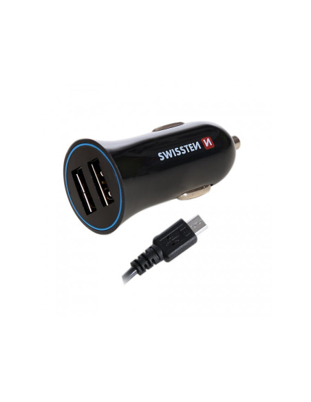 Car Charger, 2,4A con 2x USB + Cavo USB-C