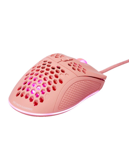 GAMING PM75 Ultralight Gaming Mouse, 6400 DPI, RGB, Rubber coated side grips, Pink GAMING PM75 Ultralight Gaming Mouse, 6400 DPI, RGB, Rubber coated side grips, Pink