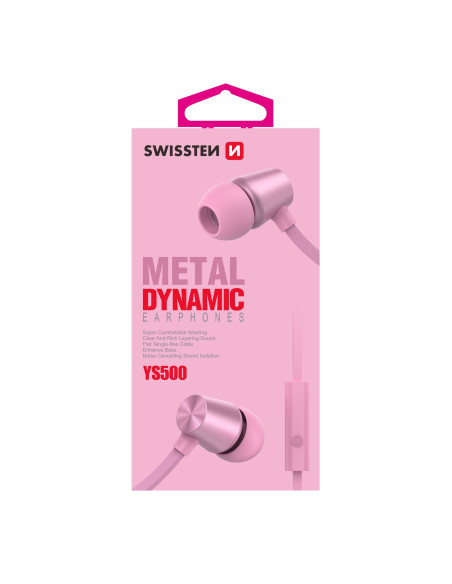 YS500 Metal Dynamic, with microphone, pink, 3.5 mm jack