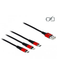 1,00 mt USB A USB C/Micro-USB B/Lightning Black, Red 2