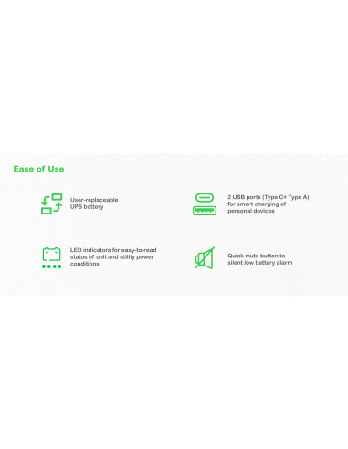 Back-UPS 1050VA 230V USB Type-C and A charging ports