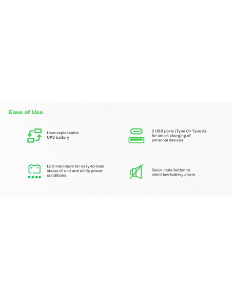 Back-UPS 1050VA 230V USB Type-C and A charging ports
