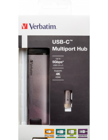 USB-C Multiport Hub USB-C, 2 x USB 3.0, HDMI, RJ-45, 3A