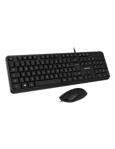 Kit Mouse e Tastiera USB QWERTY Nero