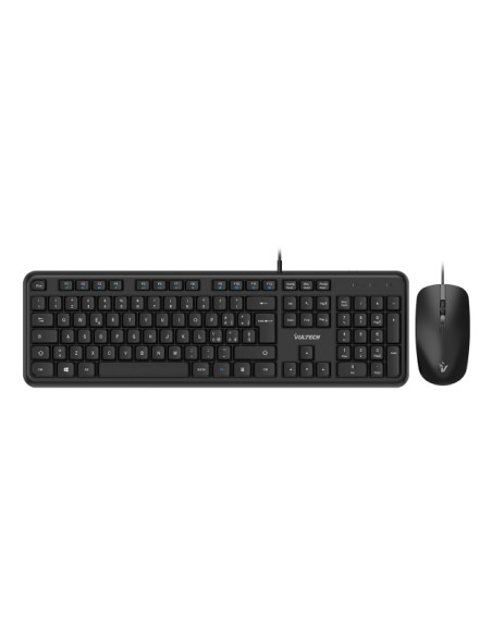 Kit Mouse e Tastiera USB QWERTY Nero