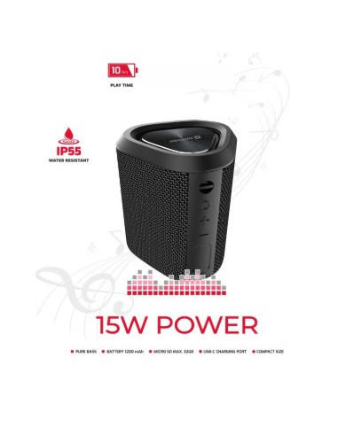 Spectrum 15W Black Speaker Bluetooth