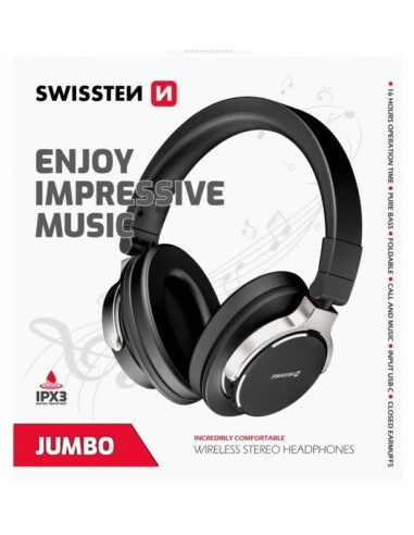 Wireless Stereo Headphones JUMBO Black
