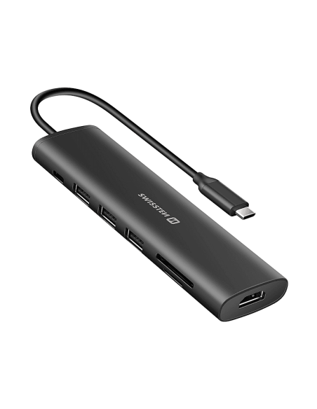 Hub USB C 7-IN-1 (USB-C 100W, HDMI 4K, 1x USB-A 3.0, 2x USB-A 2.0, SD, MICRO SD) ALUMINIUM