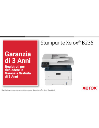 B235 A4 34ppm Wireless Duplex Copy/Print/Scan/Fax B/N Multifuzione Mobile Ready Apple AirPrint, Chromebook, Mopria, WI-FI and W
