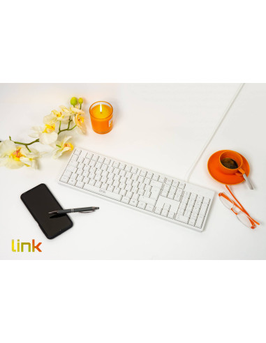 Tastiera con cavo usb colore bianco