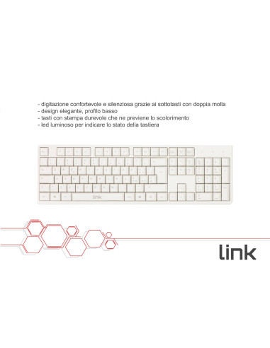 Tastiera con cavo usb colore bianco