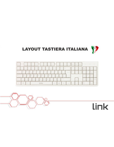 Tastiera con cavo usb colore bianco