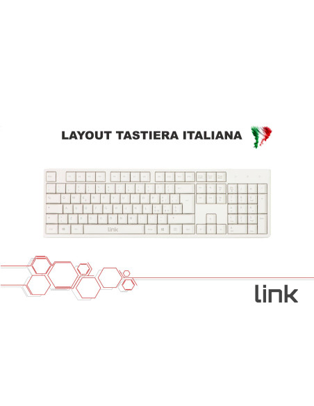 Tastiera con cavo usb colore bianco
