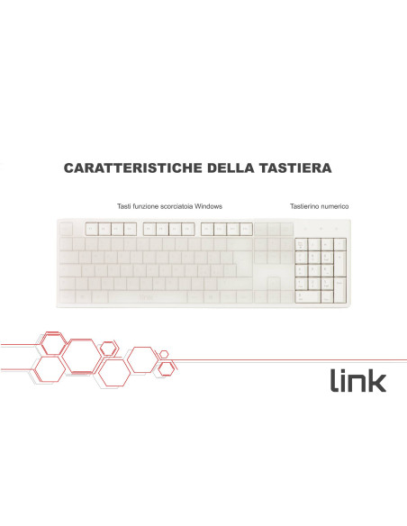 Tastiera con cavo usb colore bianco