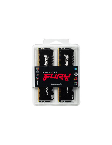 16GB (2x8GB) FURY Beast RGB 3,6GHz CL17 1,35V Kit Dual Channel