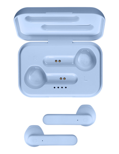 Earphones Bluetooth Stereo con Custodia di Ricarica, Semi-In-Ear, Matt Blue