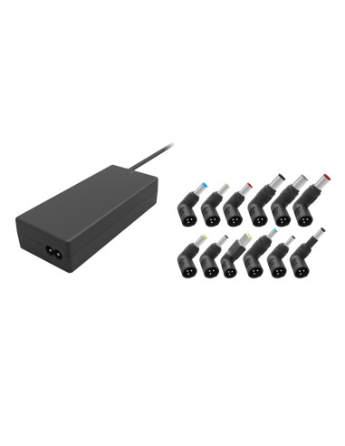 90W Alimentatore Universale per Notebook con 12 connettori  100/240V AC 15/20V DC Nero