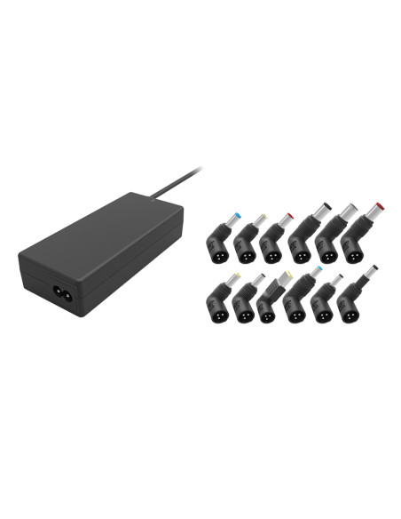 90W Alimentatore Universale per Notebook con 12 connettori  100/240V AC 15/20V DC Nero