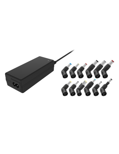 65W Alimentatore Universale per Notebook con 12 connetto 1xUSB-A(5V1A) 100/240V AC 15/20V DC Nero